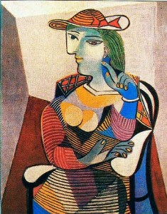 Mulher Sentada (1949) - A tela é uma homenagem de Picasso a Françoise Gilot, que à época estava grávida de sua filha, Paloma.